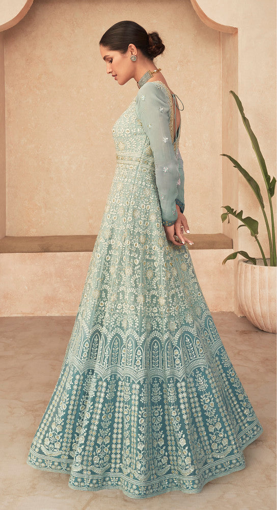 Enchanting Sky Blue Indian Anarkali