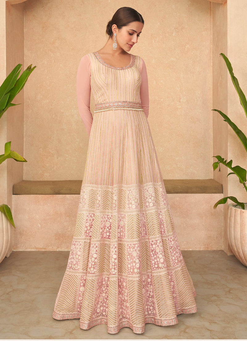 Elegant Light Pink Indian Anarkali