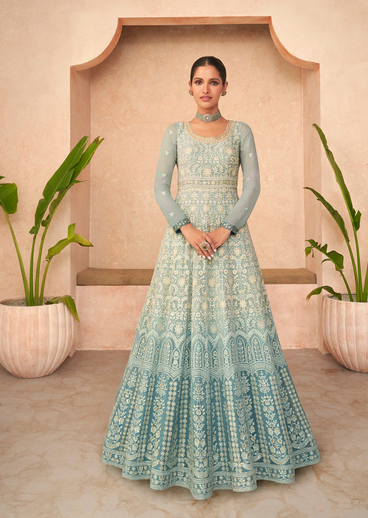 Enchanting Sky Blue Indian Anarkali