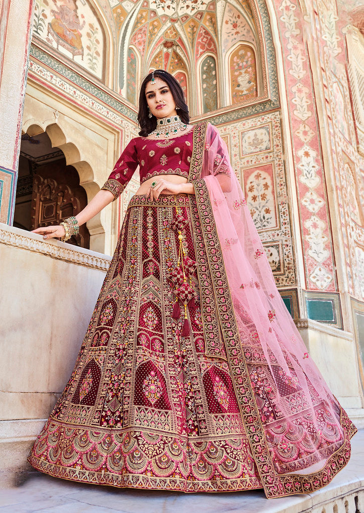 Elegant Light Pink Bridal Lehenga Choli