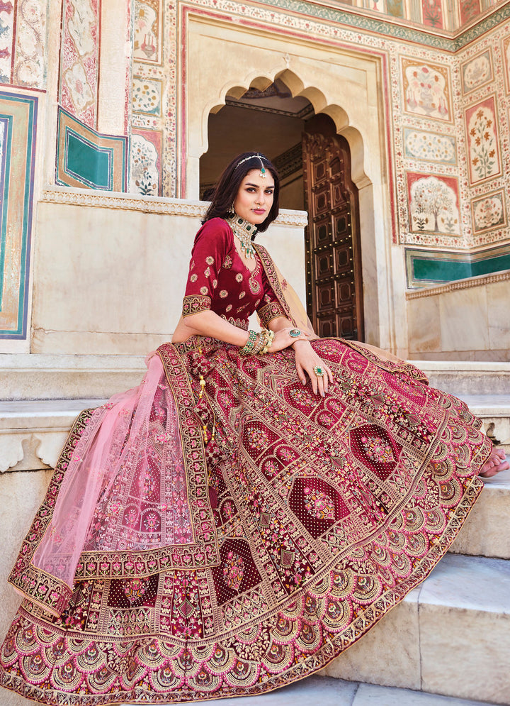 Elegant Light Pink Bridal Lehenga Choli