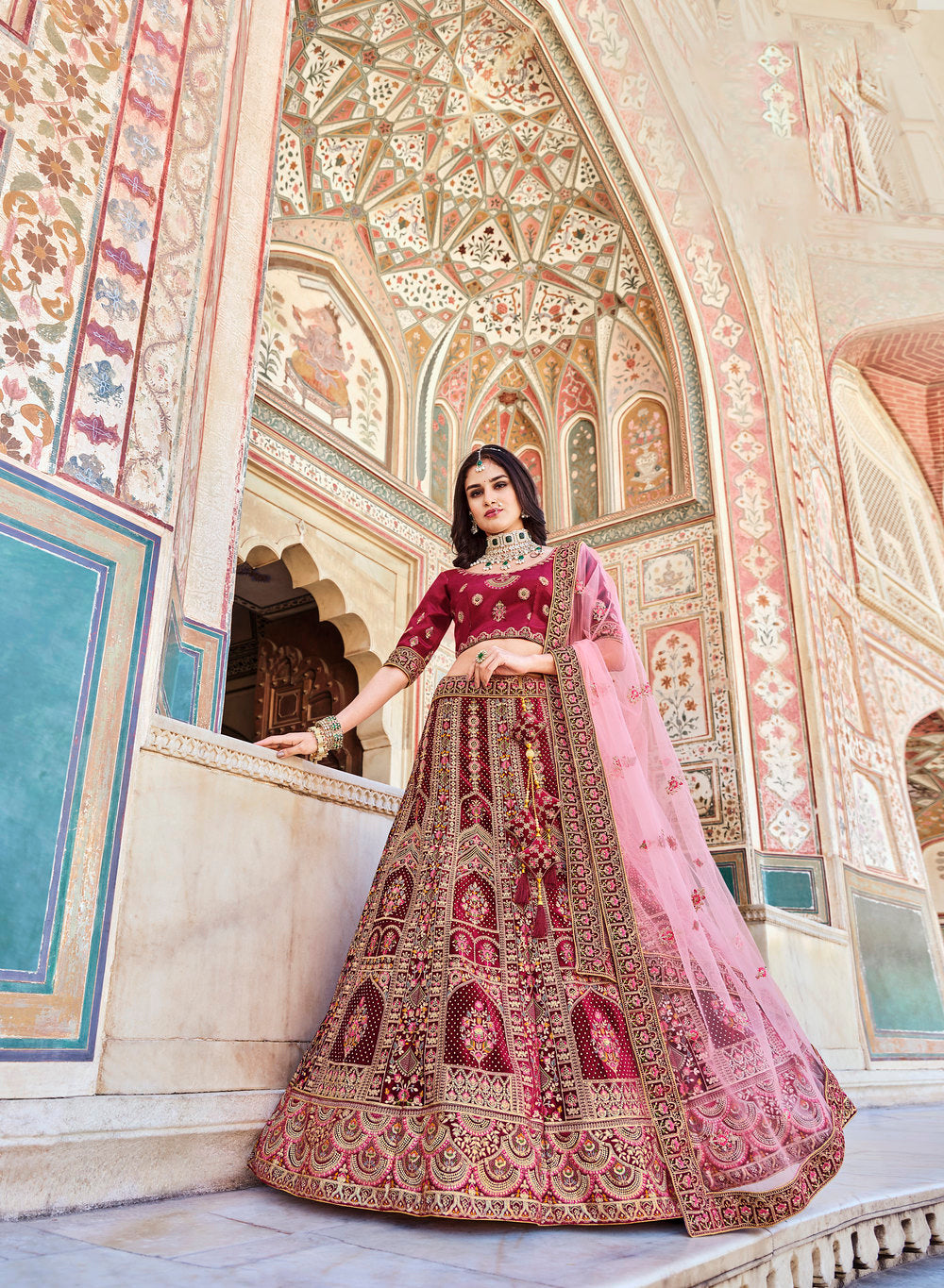 Elegant Light Pink Bridal Lehenga Choli