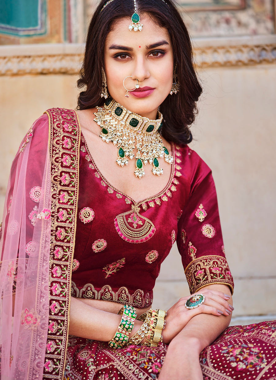 Elegant Light Pink Bridal Lehenga Choli