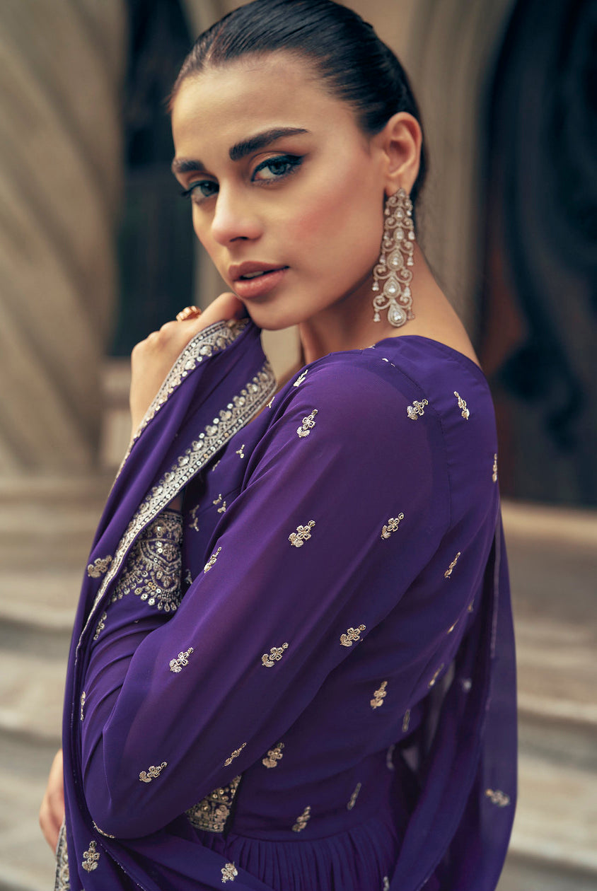 Purple Indian Sharara Dress