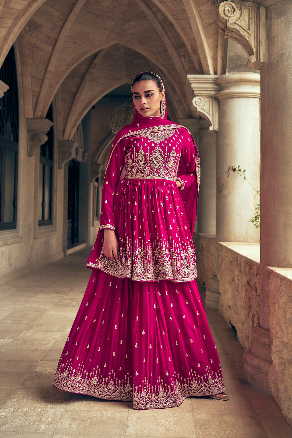 Pink Indian Sharara Dress