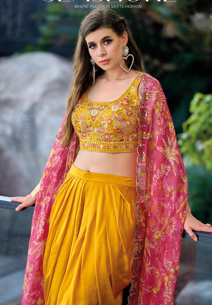 Designer Ready Wear Indo Western in Yellow