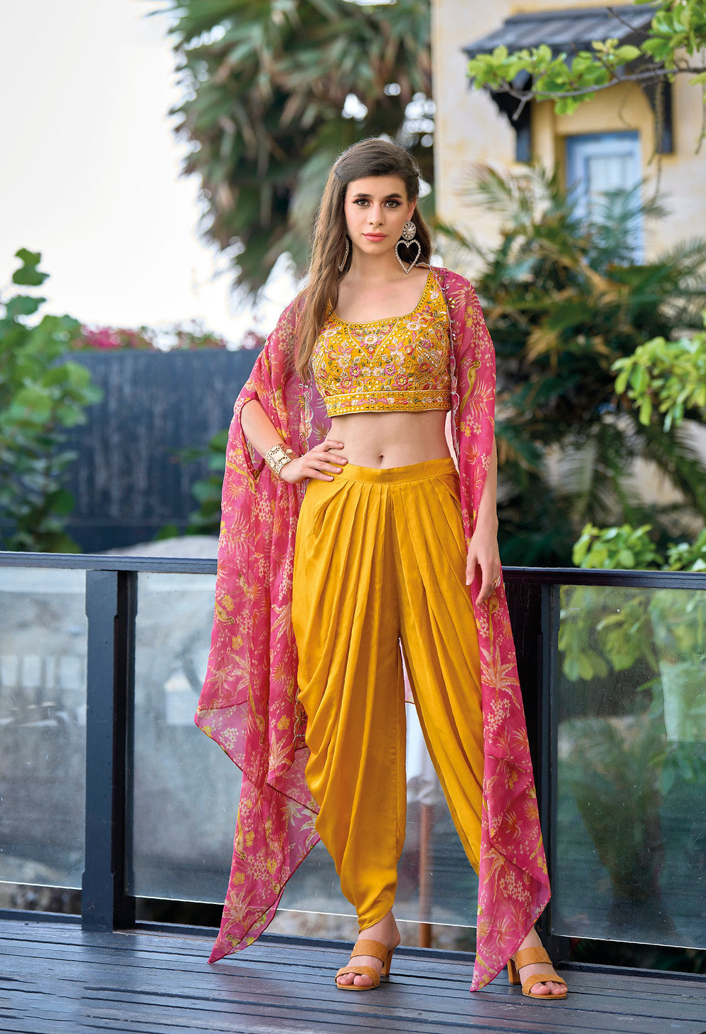 Designer Ready Wear Indo Western in Yellow