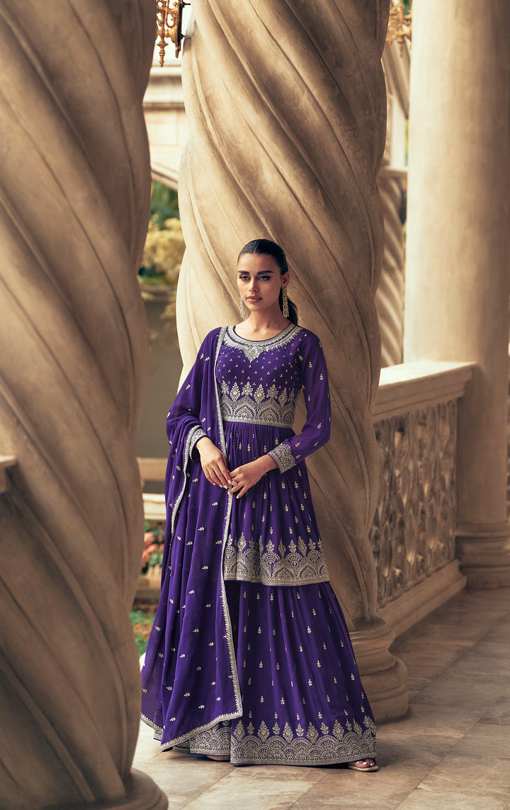 Purple Indian Sharara Dress