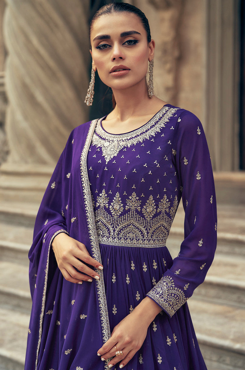 Purple Indian Sharara Dress