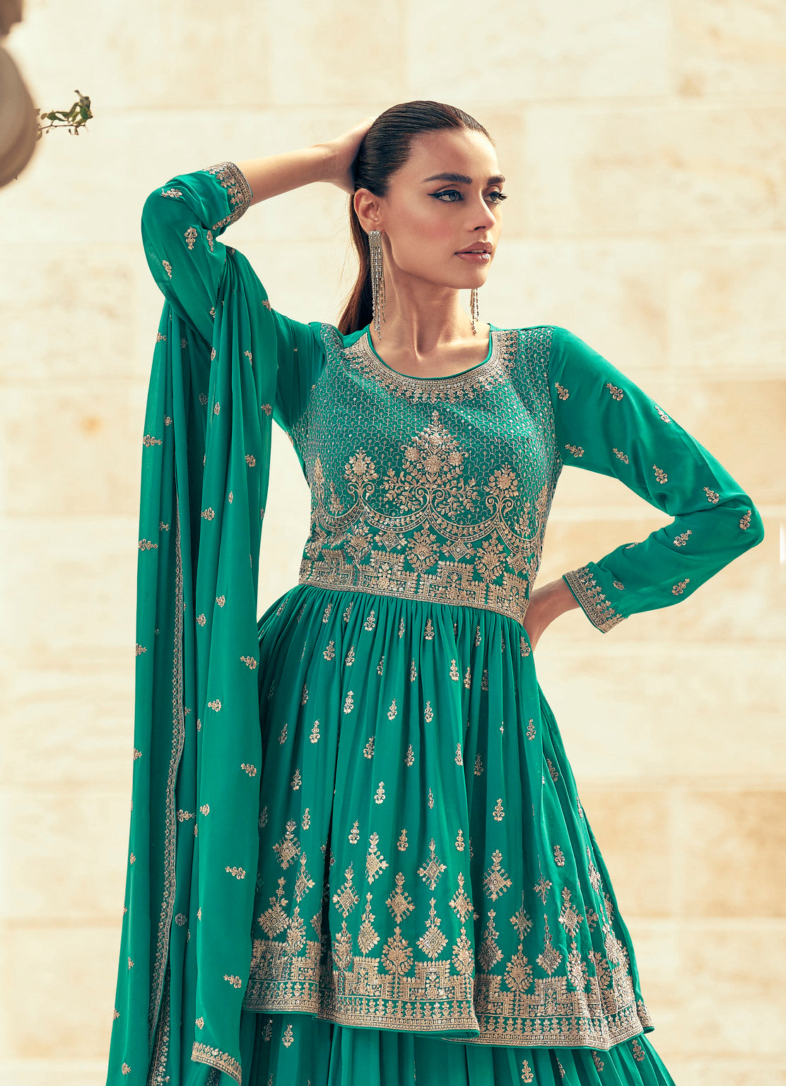 Indian Designer Reception Sharara Suit | Wedding Shaadi Party Wear