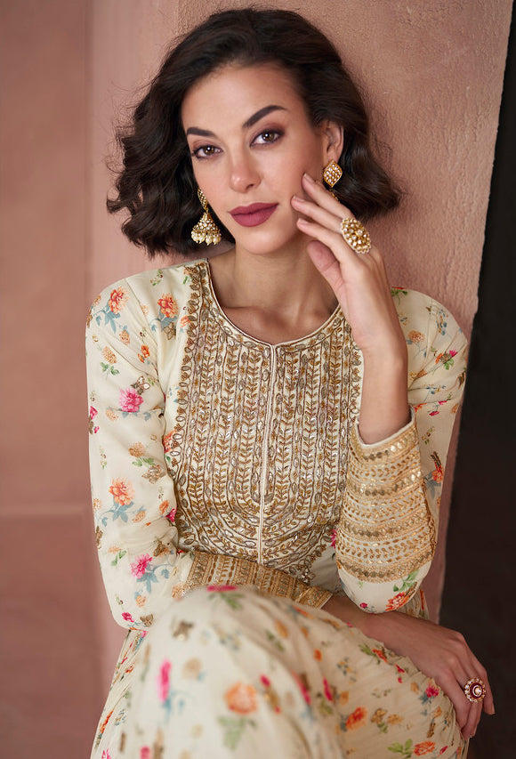 Elegant Dover White Salwar Kameez