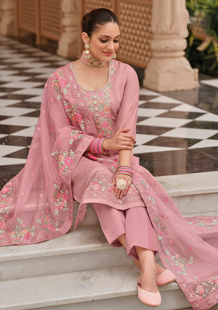 Elegant Pink Designer Salwar Kameez