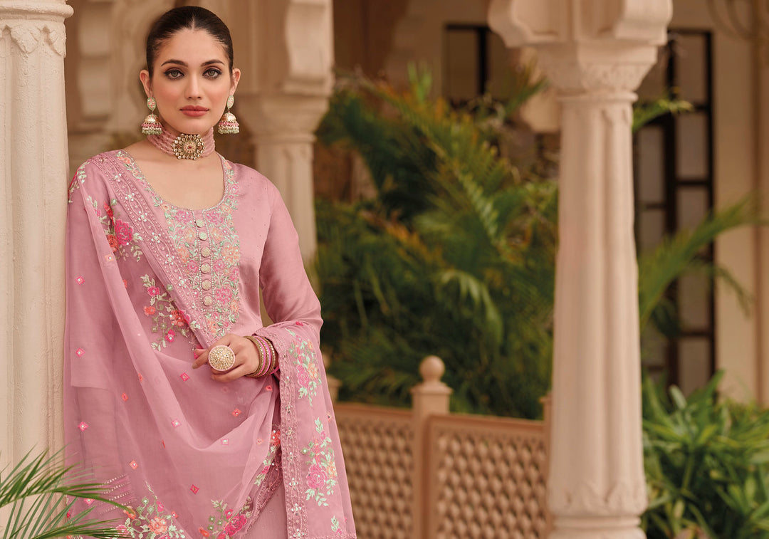 Elegant Pink Designer Salwar Kameez