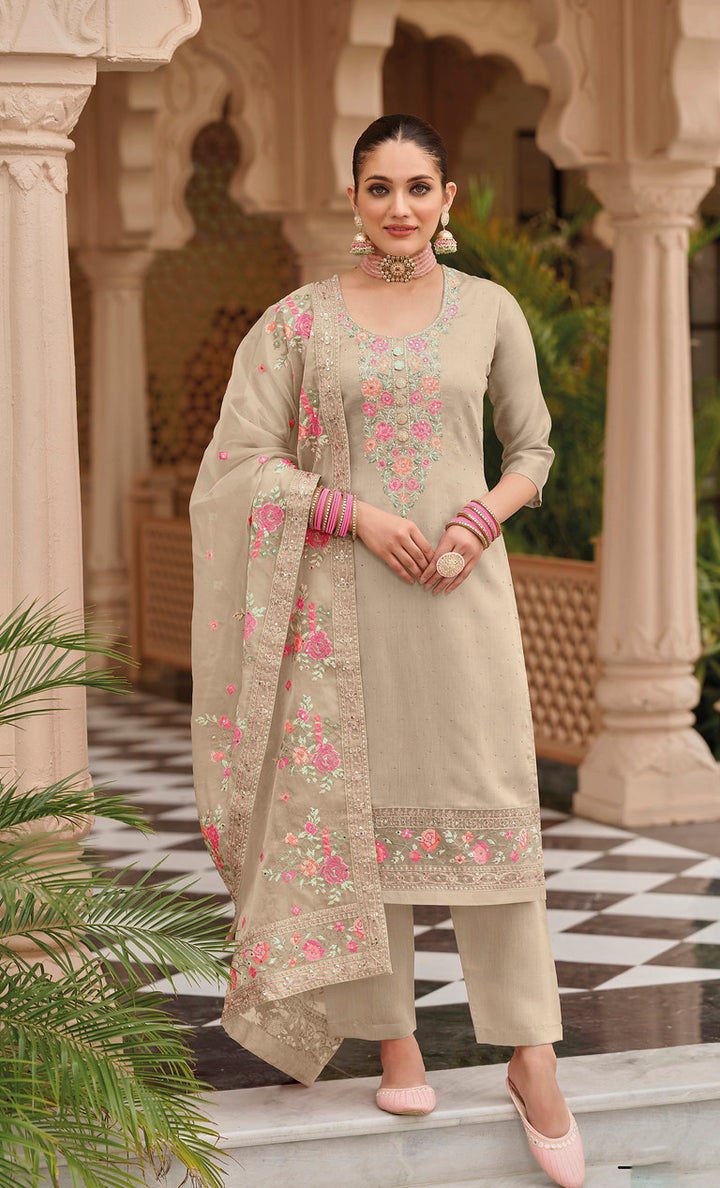 Dusty White Designer Salwar Kameez