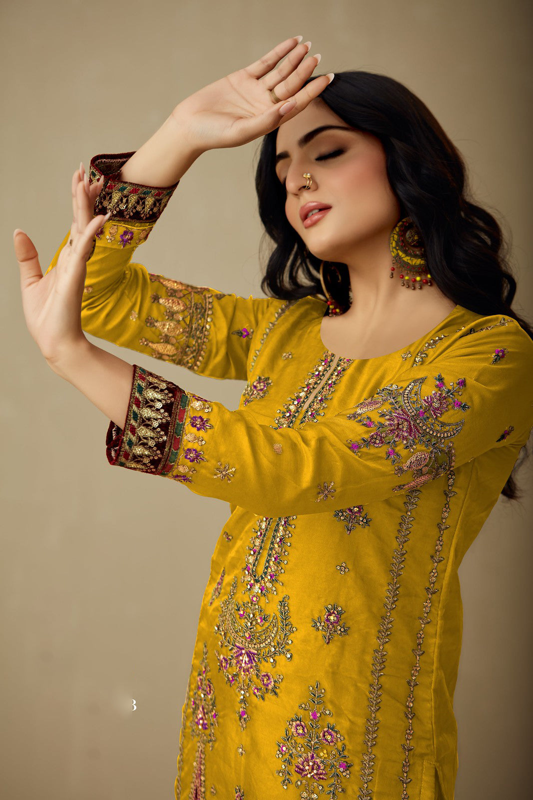 Radiant Yellow Organza Indian Salwar Kameez