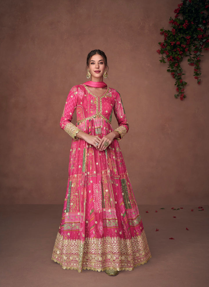 Designer pink Anarkali