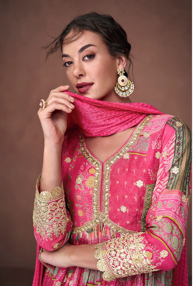 Designer pink Anarkali