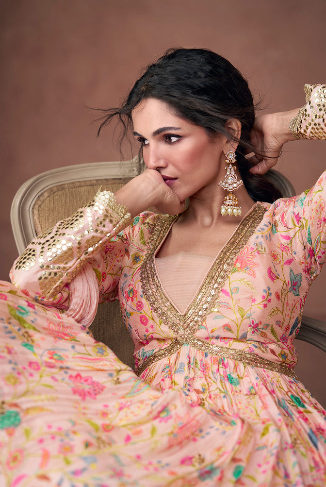 Designer Peach Anarkali