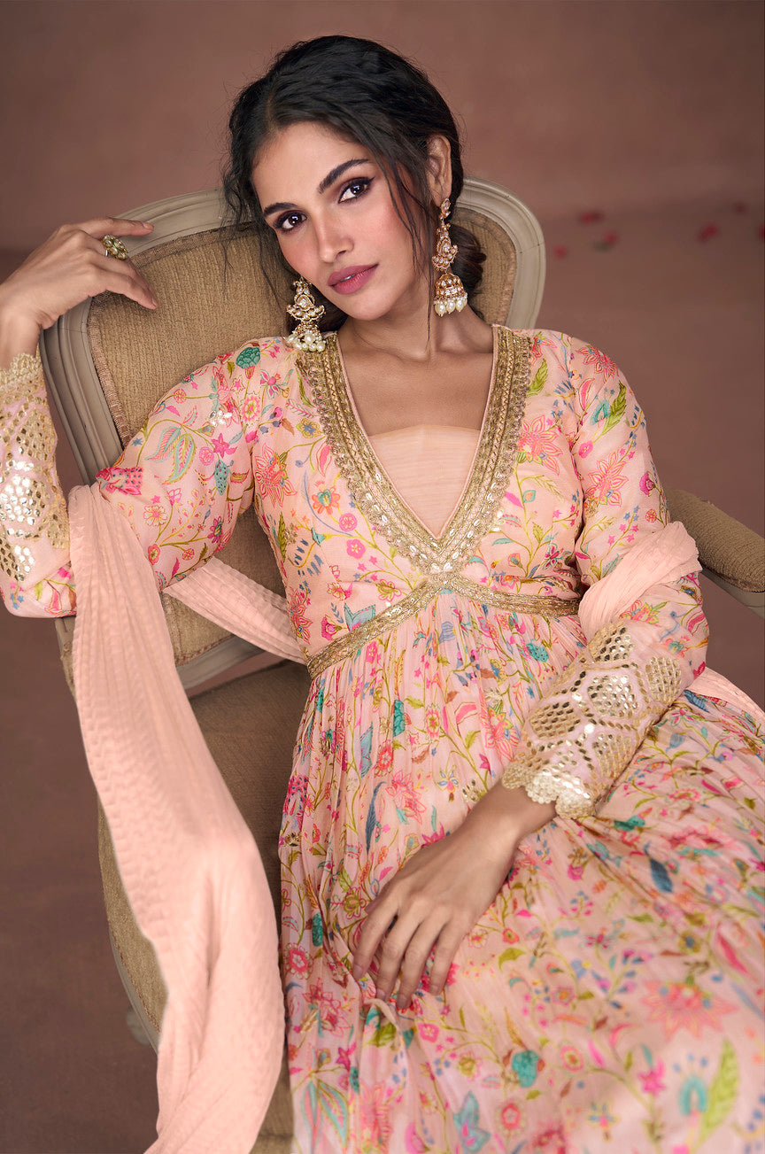 Designer Peach Anarkali