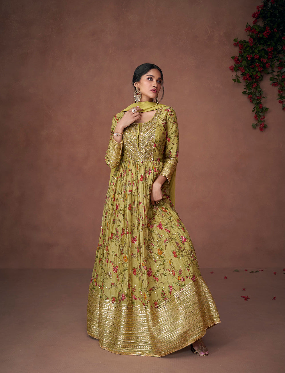 Designer Green Anarkali