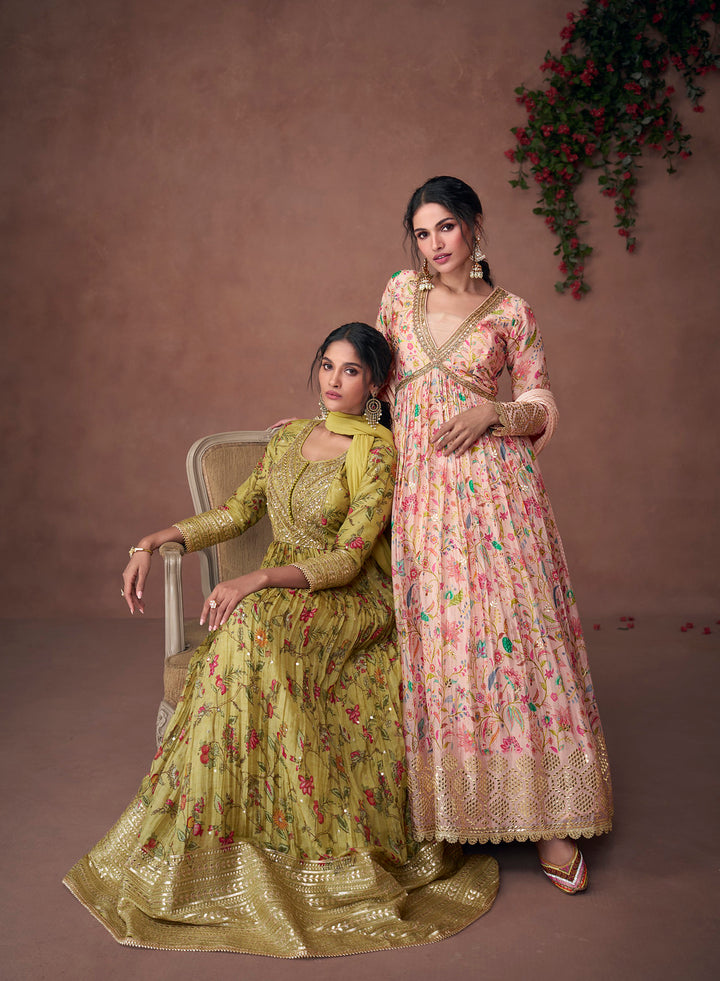 Designer Peach Anarkali