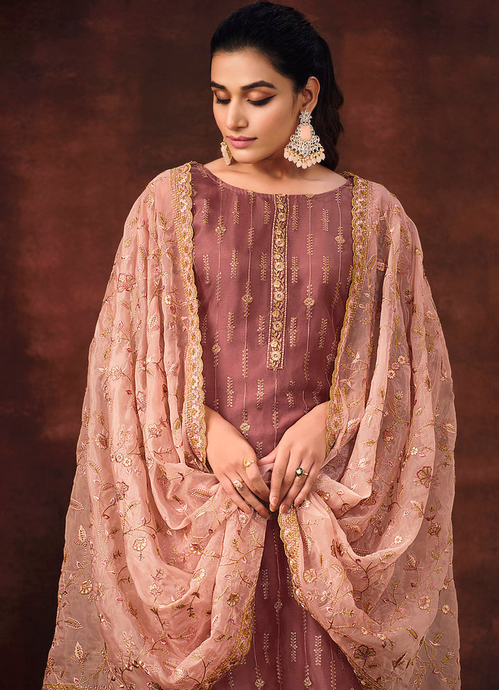 Designer Indian Salwar Kameez in Dusty Pink