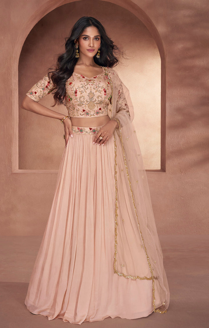 Readymade Elegant Indian Lehenga Choli in Peach