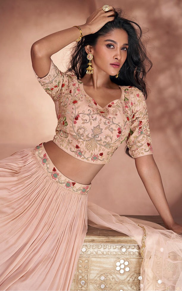 Readymade Elegant Indian Lehenga Choli in Peach