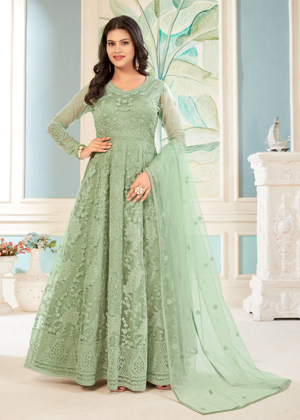 Graceful Light Green Lehenga Choli