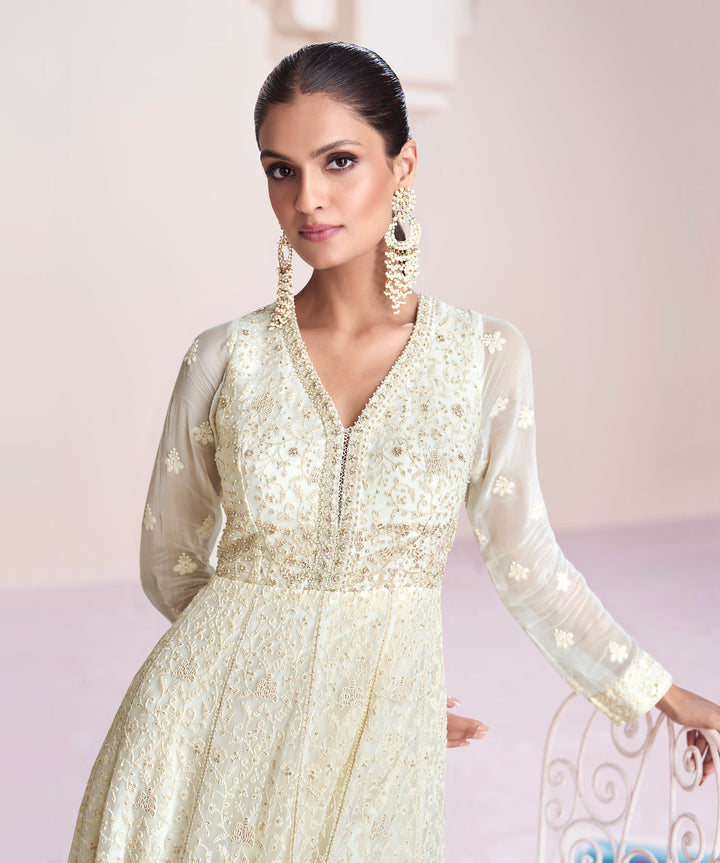 Elegant White Anarkali