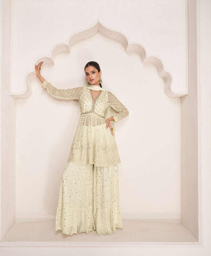 Timeless Elegance in White Designer Anarkali Suit