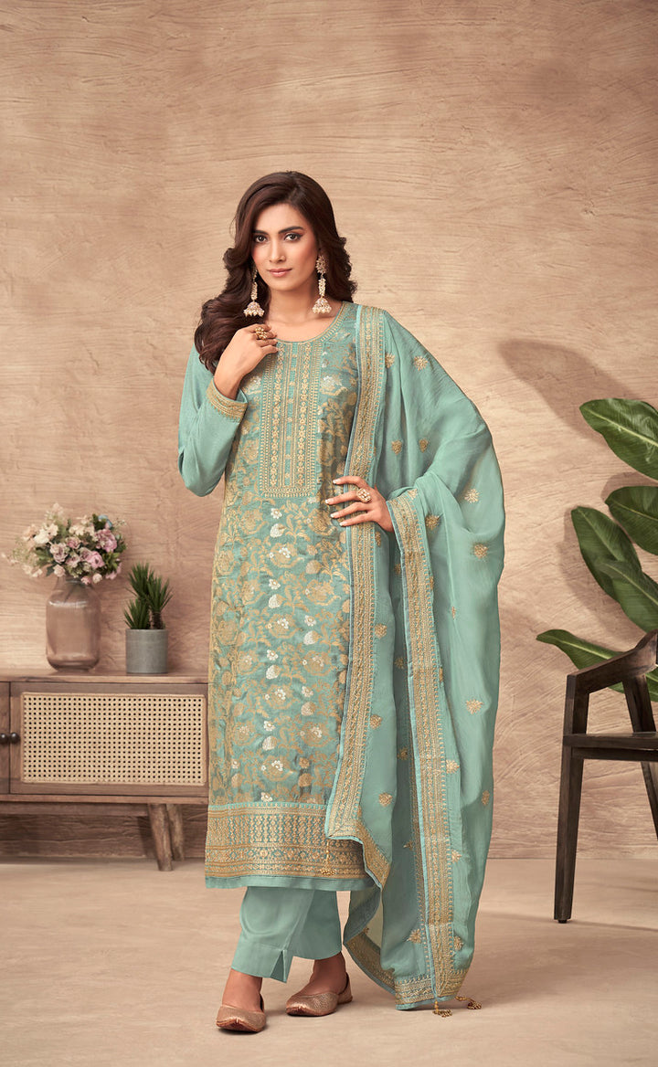 Mint Green Magic Designer Salwar Kameez