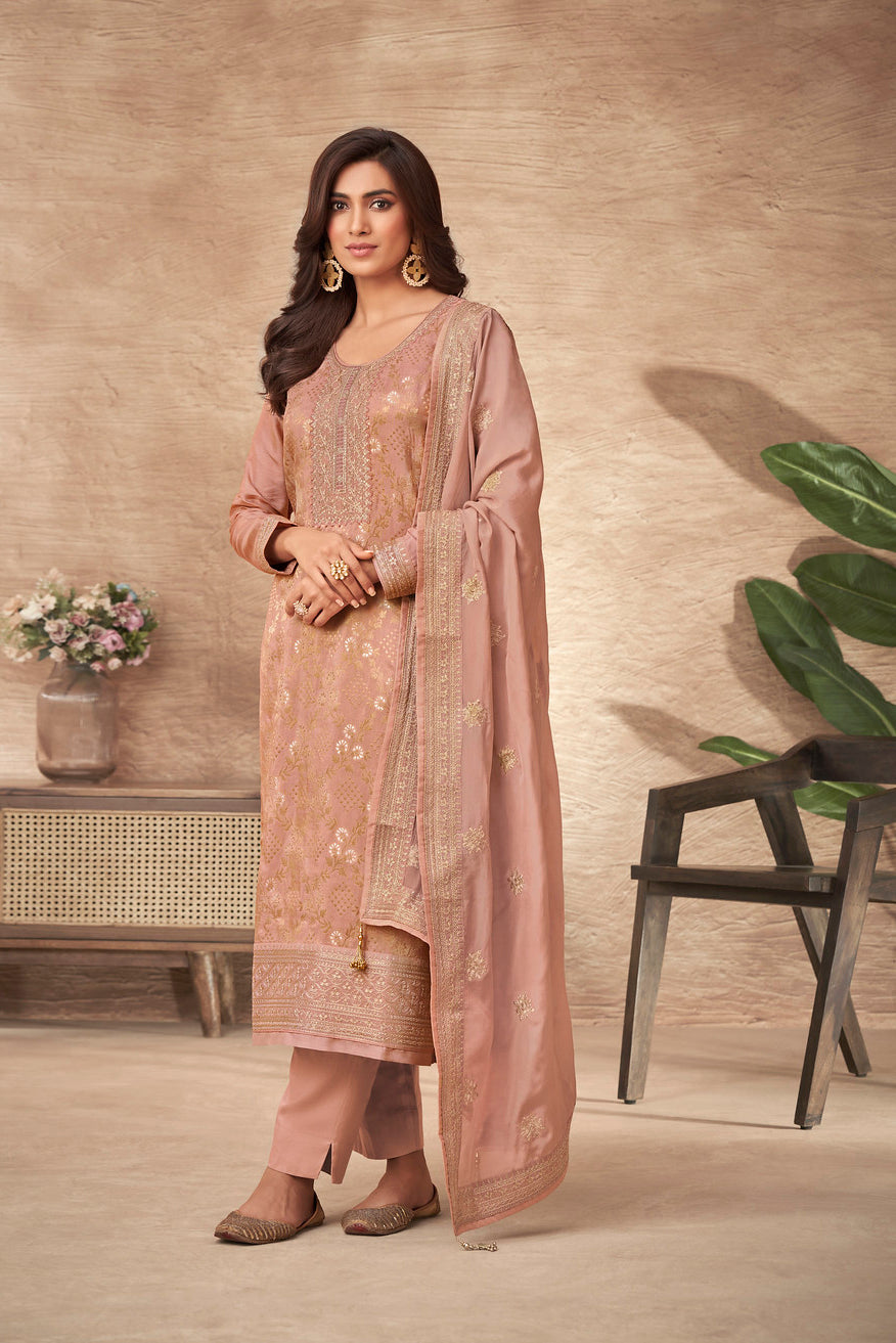 Charm in Dark Peach Designer Salwar Kameez