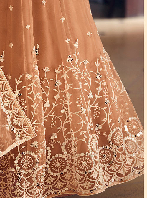 Elegant Light Brown Designer Gown