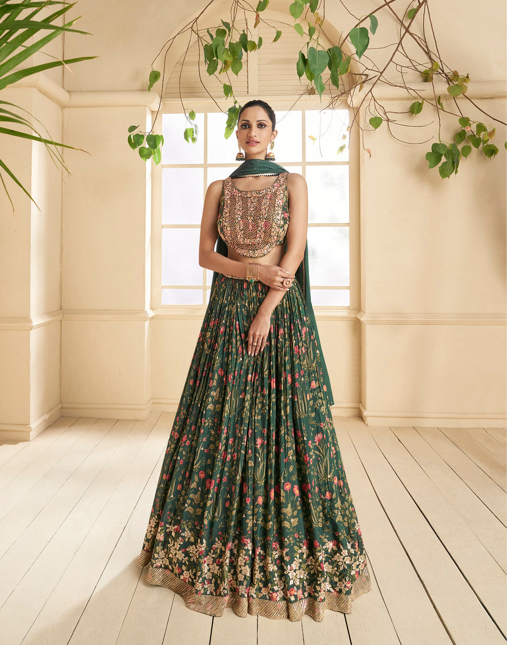 Readymade Designer Lehenga Choli in Green