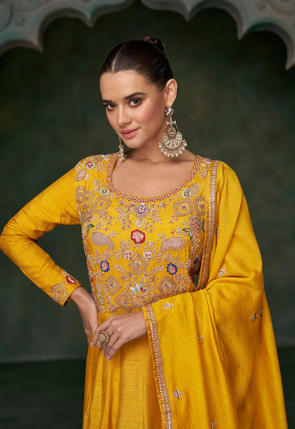 Radiant in Yellow Designer Anarkali Suit