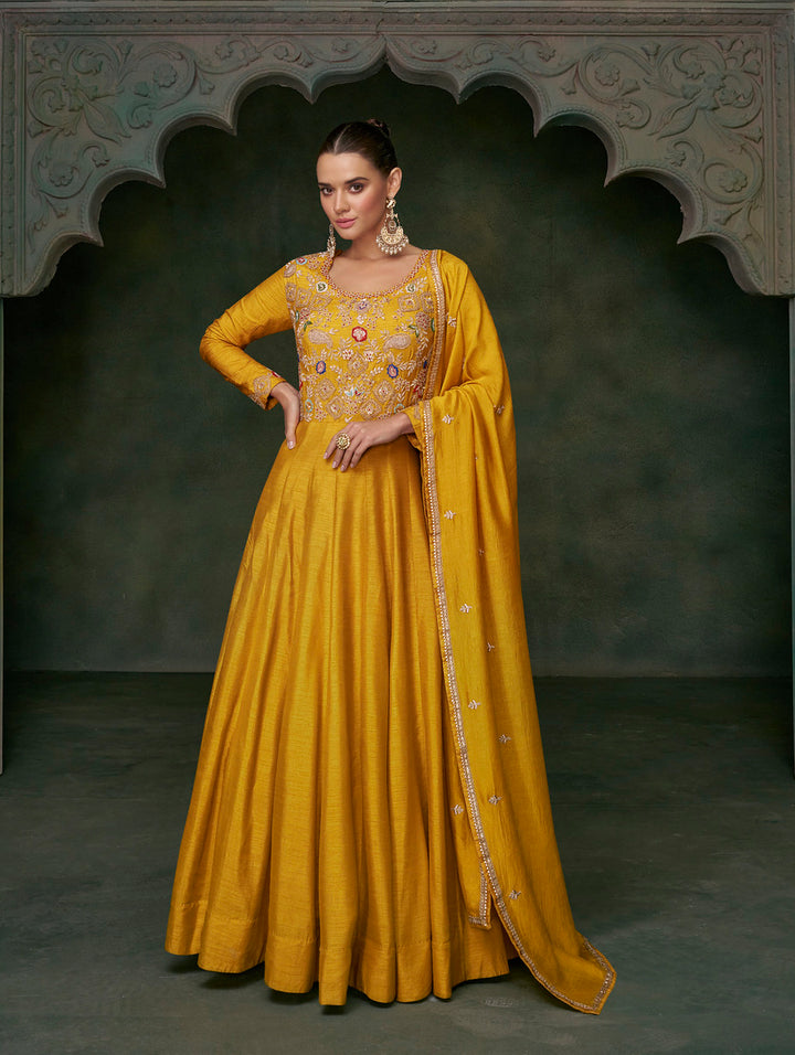 Radiant in Yellow Designer Anarkali Suit