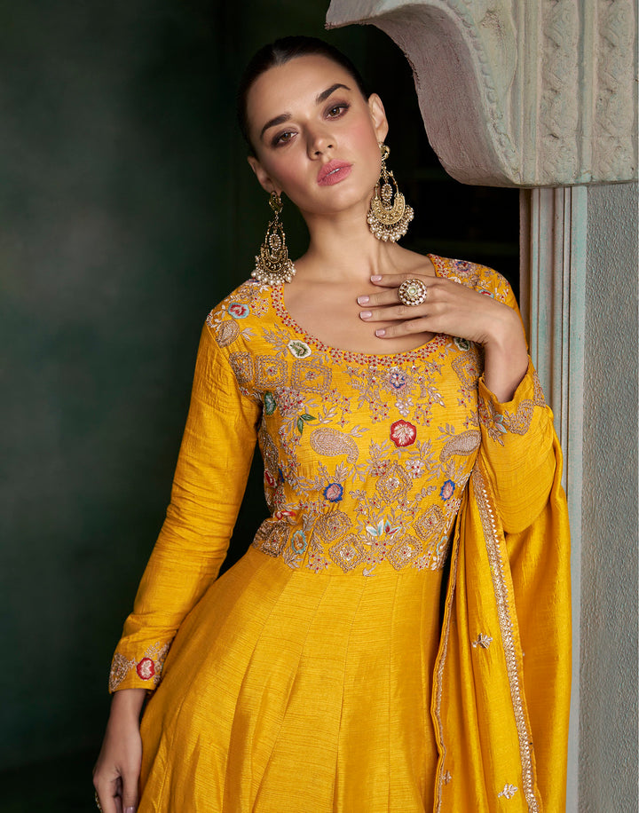 Radiant in Yellow Designer Anarkali Suit