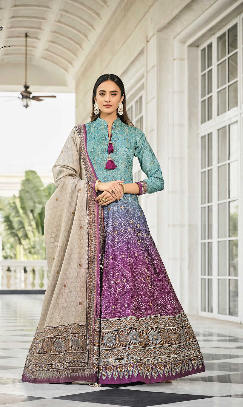 Readymade Stunning Purple Designer Gown