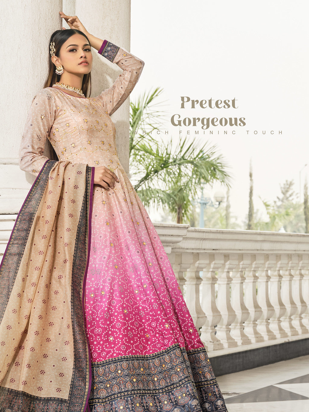 Readymade Elegant Pink Designer Gown