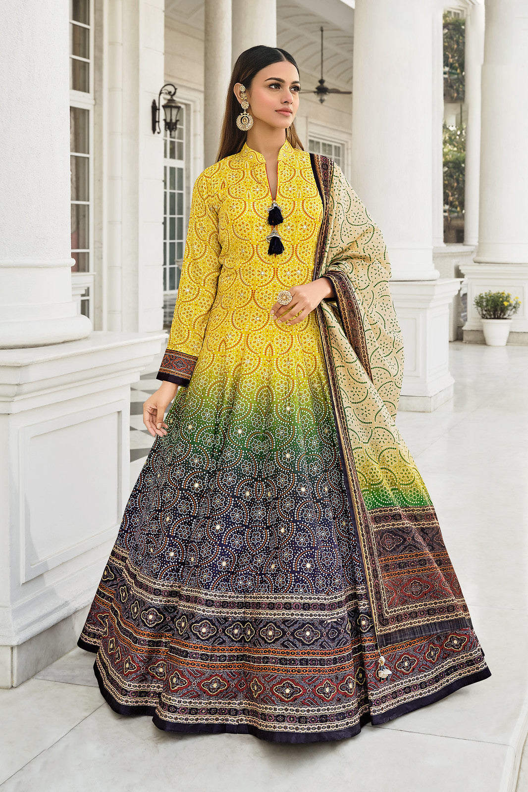 Readymade Elegant Yellow Designer Gown