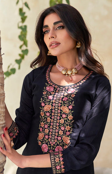 Elegance in Navy Blue Designer Salwar Kameez