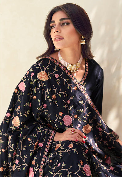 Elegance in Navy Blue Designer Salwar Kameez