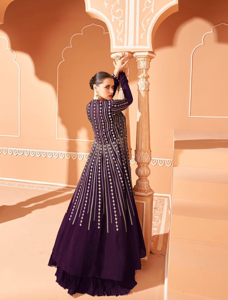 Elegance in Wine Designer Anarkali Suit