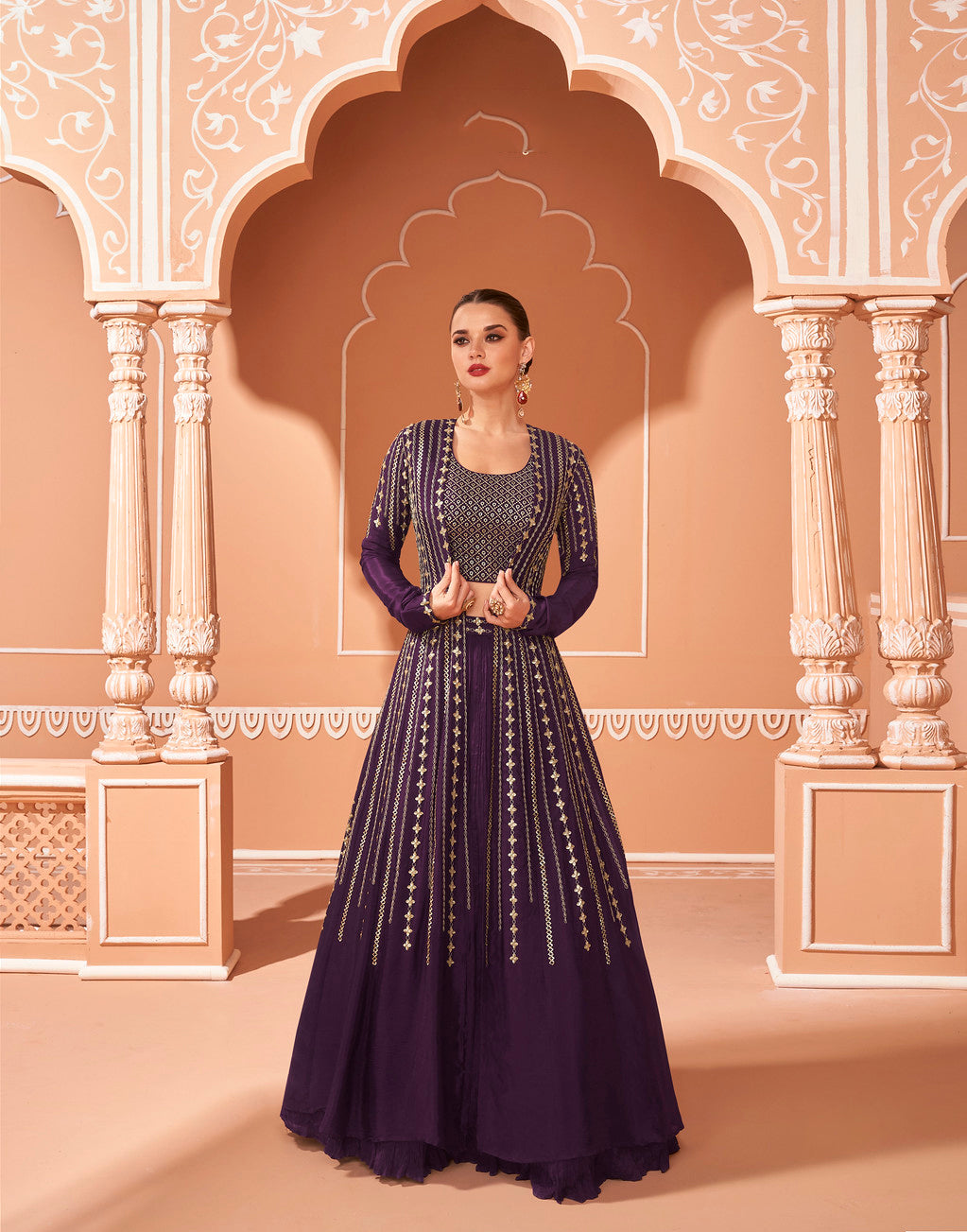 Elegance in Wine Designer Anarkali Suit