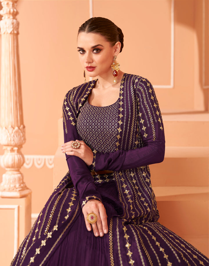 Elegance in Wine Designer Anarkali Suit