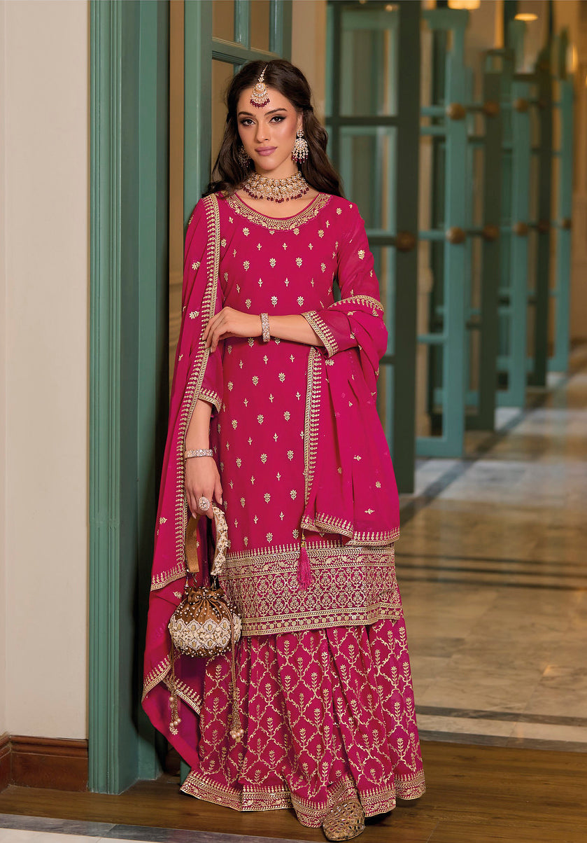 Readymade Indian Designer Sharara in Pink