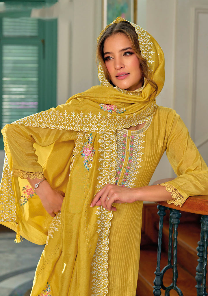 Readymade  Designer Indian Salwar Kameez in Yellow