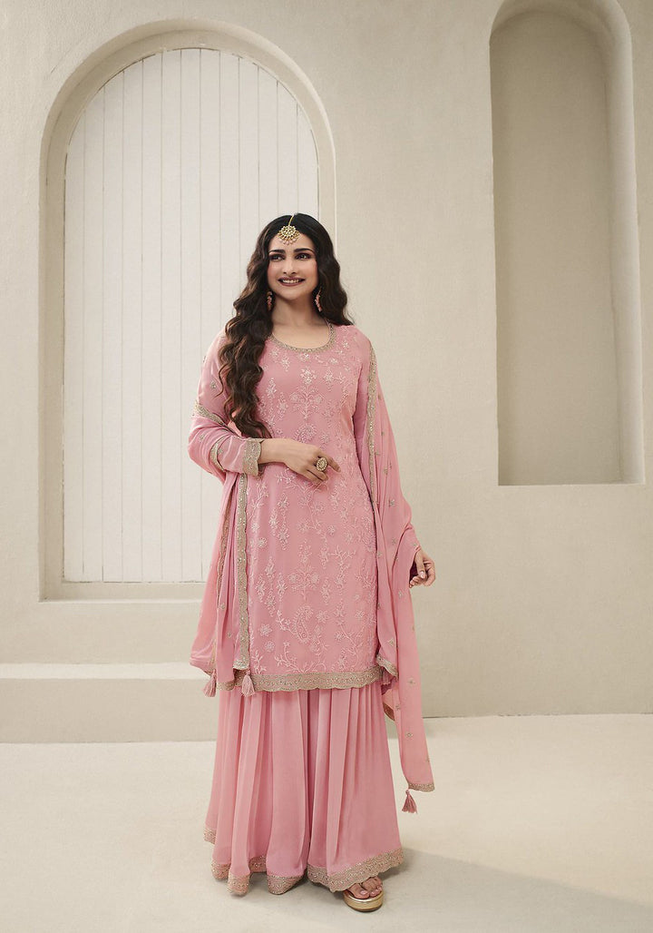 Readymade Graceful in Pink Designer Palazzo Salwar Kameez