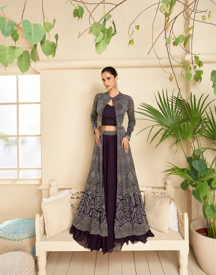 Readymade Indian Lehenga Choli In Wine